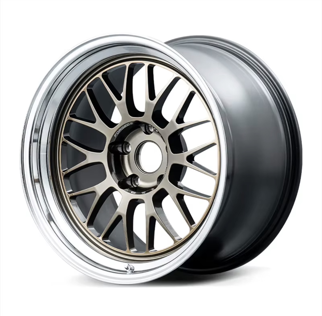 Custom forged multi-spoke (RAYS Volk Racing 21A-inspired) aftermarket wheel